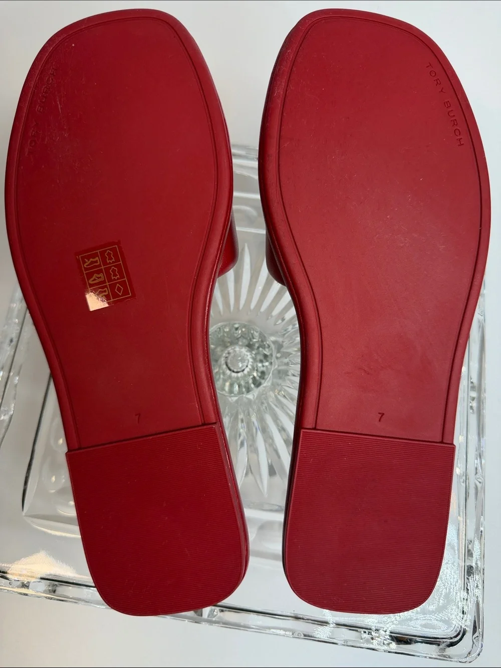 Tory Burch Red Double T Sport Slide Leather. Size 7 like new- worn once